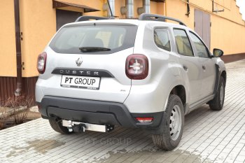 18 399 р. Фаркоп (с нержавеющей накладкой) Petroil Tuning Renault Duster HM рестайлинг (2021-2024) (Без заглушки )  с доставкой в г. Владивосток. Увеличить фотографию 2