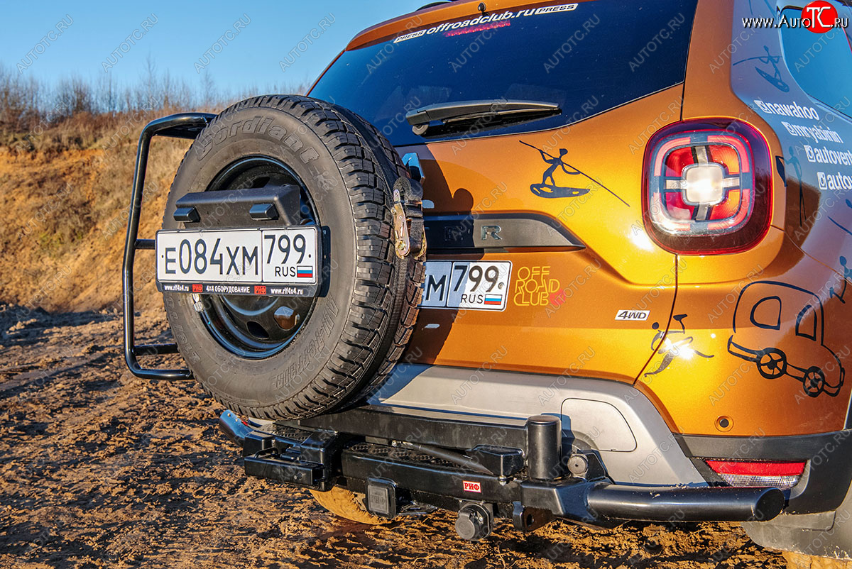 55 999 р. Бампер силовой задний РИФ  Renault Duster  HM (2020-2024) (С квадратом под фаркоп, калиткой и подсветкой номера)  с доставкой в г. Владивосток