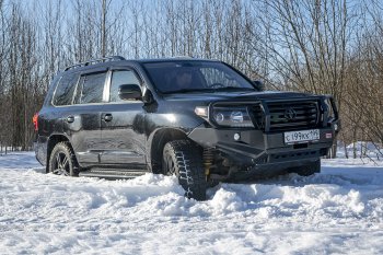 65 999 р. Бампер передний силовой РИФ  Toyota Land Cruiser  200 (2007-2015) дорестайлинг, 1-ый рестайлинг (С дополнительными фарами, защитной дугой и защитой бачка омывателя)  с доставкой в г. Владивосток. Увеличить фотографию 3