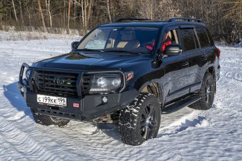 65 999 р. Бампер передний силовой РИФ  Toyota Land Cruiser  200 (2007-2015) дорестайлинг, 1-ый рестайлинг (С дополнительными фарами, защитной дугой и защитой бачка омывателя)  с доставкой в г. Владивосток. Увеличить фотографию 2