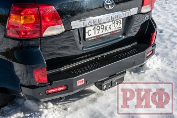 78 999 р. Бампер силовой задний РИФ  Toyota Land Cruiser  200 (2012-2015) 1-ый рестайлинг (с квадратом под фаркоп и фонарями)  с доставкой в г. Владивосток. Увеличить фотографию 2