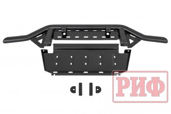 38 999 р. Бампер передний силовой РИФ  Mitsubishi Pajero ( 4 V90,  4 V80) (2006-2020) дорестайлинг, дорестайлинг, 1-ый рестайлинг, 3 дв. 1-ый рестайлинг, 2-ой рестайлинг (Под площадку для лебёдки RIFPJR-30000 с защитой радиатора)  с доставкой в г. Владивосток. Увеличить фотографию 9