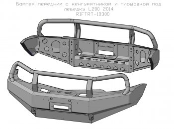 53 999 р. Бампер передний силовой РИФ Mitsubishi Pajero Sport PB дорестайлинг (2008-2013) (С защитной дугой и защитой бачка омывателя)  с доставкой в г. Владивосток. Увеличить фотографию 4