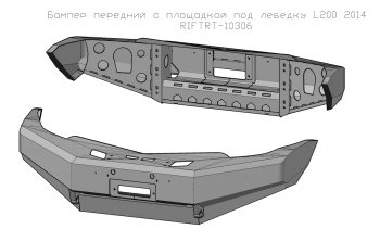 45 999 р. Бампер передний силовой РИФ Mitsubishi Pajero Sport PB дорестайлинг (2008-2013) (С защитой бачка омывателя)  с доставкой в г. Владивосток. Увеличить фотографию 3