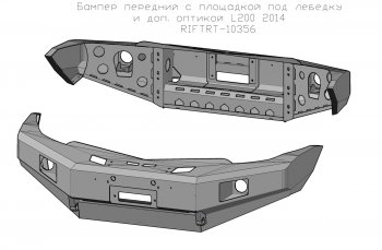 55 999 р. Бампер передний силовой РИФ  Mitsubishi L200  4 - Pajero Sport  PB (С дополнительными фарами и защитой бачка омывателя)  с доставкой в г. Владивосток. Увеличить фотографию 4