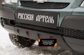 1 199 р. Защитная сетка решетки переднего бампера Русская Артель  Chevrolet Niva  2123 (2009-2020), Лада 2123 (Нива Шевроле) (2009-2020) (Поверхность текстурная)  с доставкой в г. Владивосток. Увеличить фотографию 3