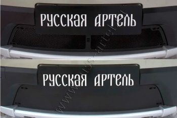 2 999 р. Защитная сетка и зимняя заглушка решетки радиатора Русская Артель  Renault Sandero Stepway  (BS) (2010-2014) (Поверхность текстурная)  с доставкой в г. Владивосток. Увеличить фотографию 2