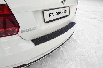 1 039 р. Накладка на задний бампер Petroil Tuning Volkswagen Polo 5 седан рестайлинг (2015-2020) (Текстурная поврехность)  с доставкой в г. Владивосток. Увеличить фотографию 2