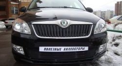 1 469 р. Сетка на бампер (рестайлинг) Russtal (черная) Skoda Fabia Mk2 хэтчбэк дорестайлинг (2007-2010)  с доставкой в г. Владивосток. Увеличить фотографию 3