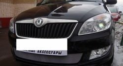 1 539 р. Сетка на бампер (рестайлинг) Russtal (хром) Skoda Fabia Mk2 хэтчбэк дорестайлинг (2007-2010)  с доставкой в г. Владивосток. Увеличить фотографию 4