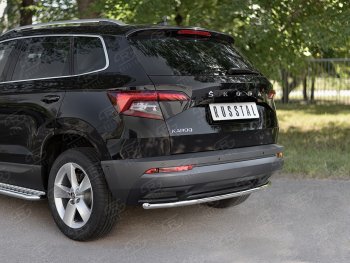 15 999 р. Защита заднего бампера (Ø42 мм, нержавейка) SLITKOFF Skoda Karoq NU7 дорестайлинг (2017-2021)  с доставкой в г. Владивосток. Увеличить фотографию 2