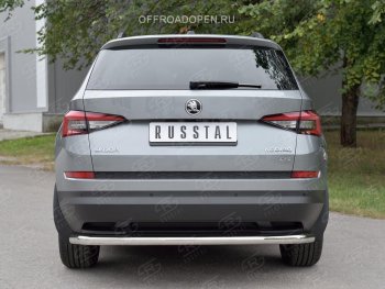 18 899 р. Защита заднего бампера (Ø63 мм, нержавейка) SLITKOFF  Skoda Kodiaq  NU7 (2017-2021) дорестайлинг  с доставкой в г. Владивосток. Увеличить фотографию 3