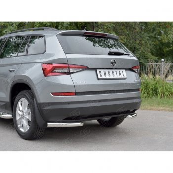 16 349 р. Защита заднего бампера (Ø63 мм уголки, нержавейка) SLITKOFF  Skoda Kodiaq  NU7 (2017-2021) дорестайлинг  с доставкой в г. Владивосток. Увеличить фотографию 4