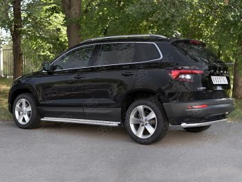 16 899 р. Защита заднего бампера (Ø63 мм, нержавейка) SLITKOFF  Skoda Kodiaq  NU7 (2017-2021) дорестайлинг  с доставкой в г. Владивосток. Увеличить фотографию 4