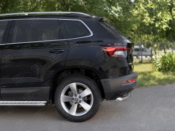 16 899 р. Защита заднего бампера (Ø63 мм, нержавейка) SLITKOFF  Skoda Kodiaq  NU7 (2017-2021) дорестайлинг  с доставкой в г. Владивосток. Увеличить фотографию 3