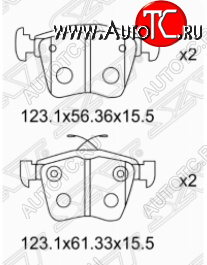 1 349 р. Комплект задних тормозных колодок SAT  Skoda Kodiaq  NU7 (2017-2021), Volkswagen Passat  B7 (2010-2015)  с доставкой в г. Владивосток