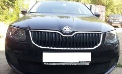 1 299 р. Сетка (для комплектации Active) на бампер Russtal (черная) Skoda Octavia A7 дорестайлинг лифтбэк (2012-2017)  с доставкой в г. Владивосток. Увеличить фотографию 2