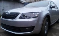 2 569 р. Сетка (для комплектации Ambition, Elegance) на бампер Russtal (черная) Skoda Octavia A7 дорестайлинг лифтбэк (2012-2017)  с доставкой в г. Владивосток. Увеличить фотографию 2