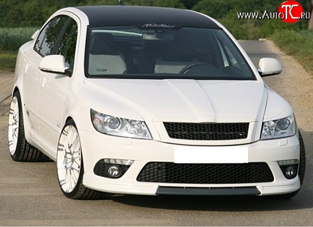 3 699 р. Решётка радиатора RS Style Skoda Octavia A5 рестайлинг универсал (2008-2013) (Алюминиевая черная сетка, Неокрашенная)  с доставкой в г. Владивосток