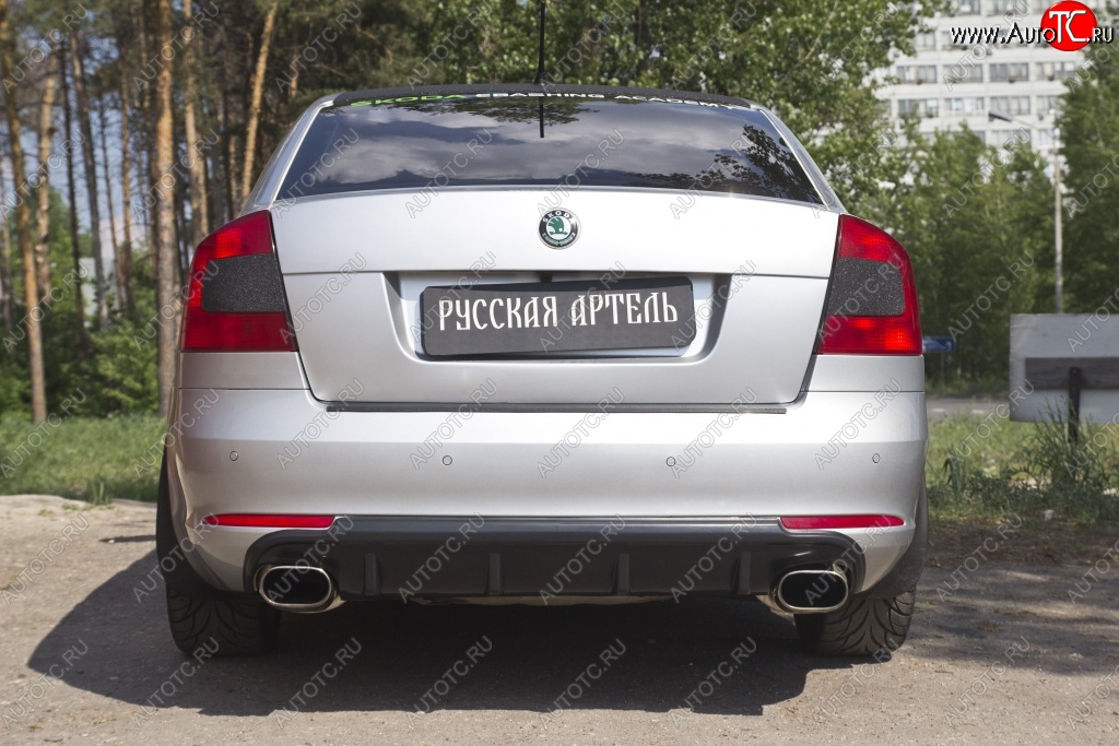 3 369 р. Диффузор заднего бампера RA  Skoda Octavia  A5 (2008-2013) лифтбэк рестайлинг, рестайлинг универсал (Поверхность шагрень)  с доставкой в г. Владивосток