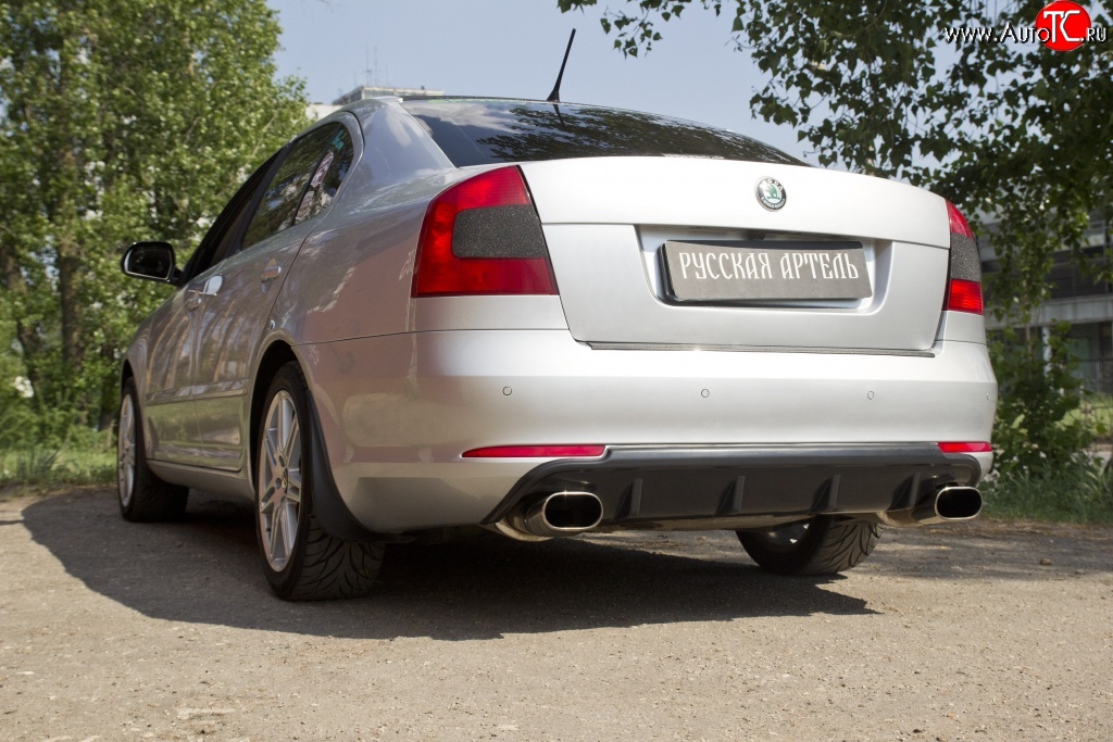 2 899 р. Диффузор заднего бампера RA  Skoda Octavia  A5 (2008-2013) лифтбэк рестайлинг, рестайлинг универсал (Поверхность глянец (под окраску), Неокрашенная)  с доставкой в г. Владивосток