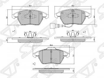 1 479 р. Колодки тормозные передние SAT Skoda Superb B6 (3T) лифтбэк дорестайлинг (2008-2013) ( )  с доставкой в г. Владивосток. Увеличить фотографию 1