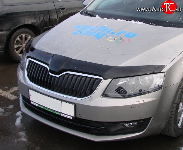 2 879 р. Дефлектор капота NovLine Skoda Octavia A7 дорестайлинг лифтбэк (2012-2017)  с доставкой в г. Владивосток