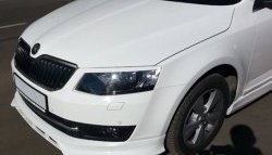 5 999 р. Накладка на передний бампер CT Skoda Octavia A7 дорестайлинг лифтбэк (2012-2017) (Неокрашенная)  с доставкой в г. Владивосток. Увеличить фотографию 3