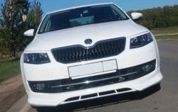 5 999 р. Накладка на передний бампер CT Skoda Octavia A7 дорестайлинг лифтбэк (2012-2017) (Неокрашенная)  с доставкой в г. Владивосток. Увеличить фотографию 4