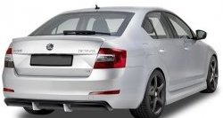 5 999 р. Накладка на задний бампер CT Skoda Octavia A7 дорестайлинг лифтбэк (2012-2017) (Неокрашенная)  с доставкой в г. Владивосток. Увеличить фотографию 2