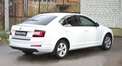 1 299 р. Защитная накладка на задний бампер RA Skoda Octavia A7 дорестайлинг лифтбэк (2012-2017)  с доставкой в г. Владивосток. Увеличить фотографию 2