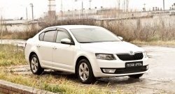 819 р. Реснички на фары RA Skoda Octavia A7 дорестайлинг лифтбэк (2012-2017) (Неокрашенные)  с доставкой в г. Владивосток. Увеличить фотографию 2