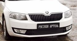 819 р. Реснички на фары RA Skoda Octavia A7 дорестайлинг лифтбэк (2012-2017) (Неокрашенные)  с доставкой в г. Владивосток. Увеличить фотографию 5