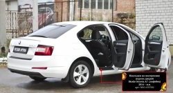 2 299 р. Накладки на порожки автомобиля RA Skoda Octavia A7 рестайлинг универсал (2016-2020) (Комплект (4 шт.))  с доставкой в г. Владивосток. Увеличить фотографию 3