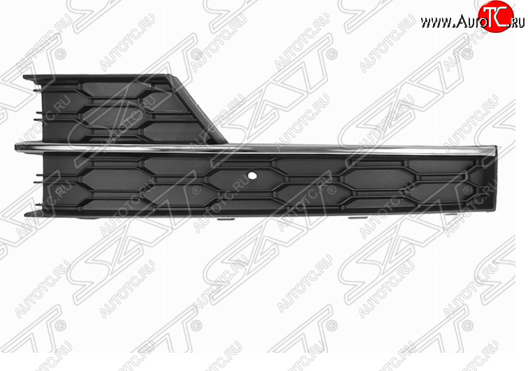 1 099 р. Левая решетка в передний бампер SAT (под ПТФ и хром молдинг)  Skoda Octavia  A7 (2016-2020) рестайлинг лифтбэк, рестайлинг универсал  с доставкой в г. Владивосток