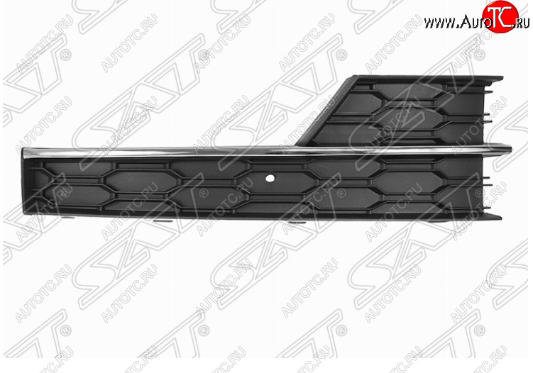 1 139 р. Правая решетка в передний бампер SAT (под ПТФ и хром молдинг)  Skoda Octavia  A7 (2016-2020) рестайлинг лифтбэк, рестайлинг универсал  с доставкой в г. Владивосток