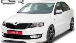 5 999 р. Накладка на передний бампер CSR style Skoda Rapid NH3 дорестайлинг лифтбэк (2012-2017) (Неокрашенная)  с доставкой в г. Владивосток. Увеличить фотографию 2