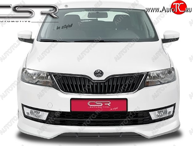 5 999 р. Накладка на передний бампер CSR style Skoda Rapid NH3 дорестайлинг лифтбэк (2012-2017) (Неокрашенная)  с доставкой в г. Владивосток