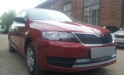 2 399 р. Сетка на бампер Russtal (хром)  Skoda Rapid ( NH3,  NH1) (2012-2017) дорестайлинг лифтбэк, хэтчбэк дорестайлинг  с доставкой в г. Владивосток. Увеличить фотографию 3