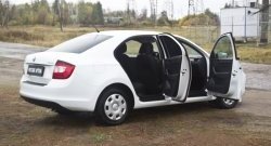 2 149 р. Накладки на порожки автомобиля RA Skoda Rapid NH3 дорестайлинг лифтбэк (2012-2017) (Комплект (передние+задние))  с доставкой в г. Владивосток. Увеличить фотографию 4