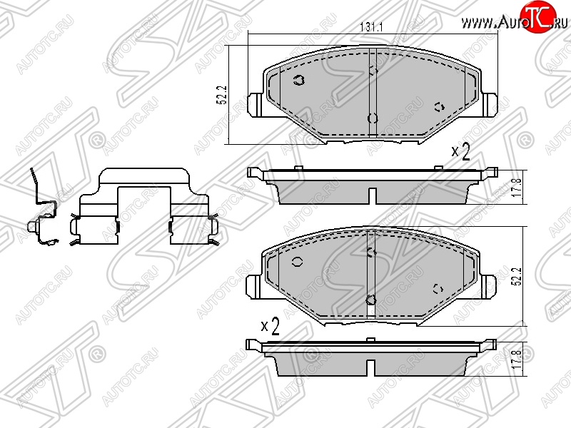 1 299 р. Колодки тормозные SAT (передние)  Skoda Rapid ( NH3,  NH1) (2012-2017), Volkswagen Polo  5 (2009-2020)  с доставкой в г. Владивосток