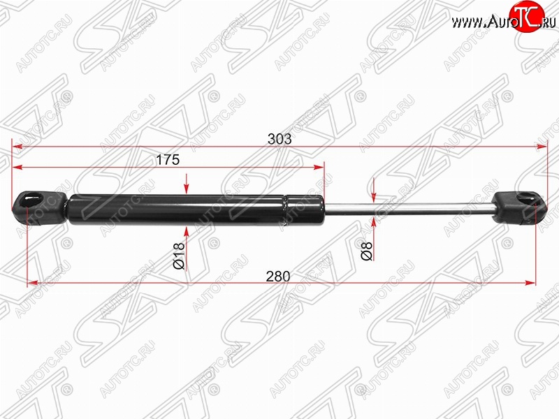 559 р. Газовый упор крышки багажника SAT  Skoda Superb  седан (2001-2006), Volkswagen Passat  B5 (1996-2000)  с доставкой в г. Владивосток