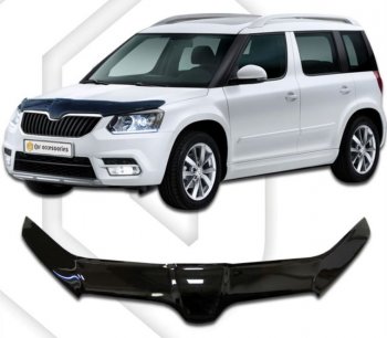 2 599 р. Дефлектор капота CA-Plastiс exclusive  Skoda Yeti (2013-2018) (Classic черный, Без надписи)  с доставкой в г. Владивосток. Увеличить фотографию 1