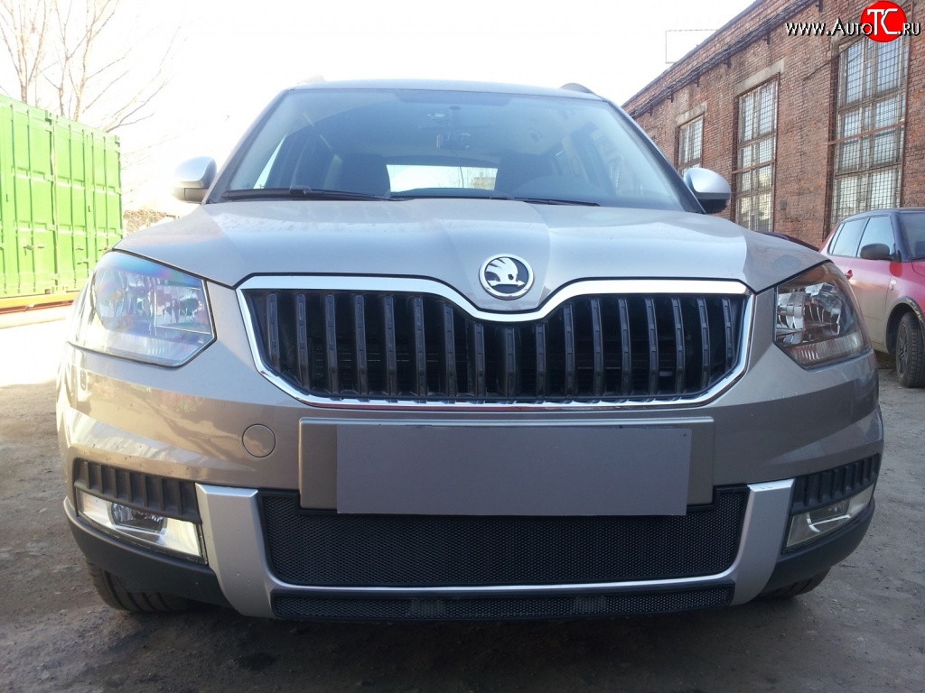 1 469 р. Сетка в решетку радиатора Russtal  Skoda Yeti (2013-2018) (черная)  с доставкой в г. Владивосток