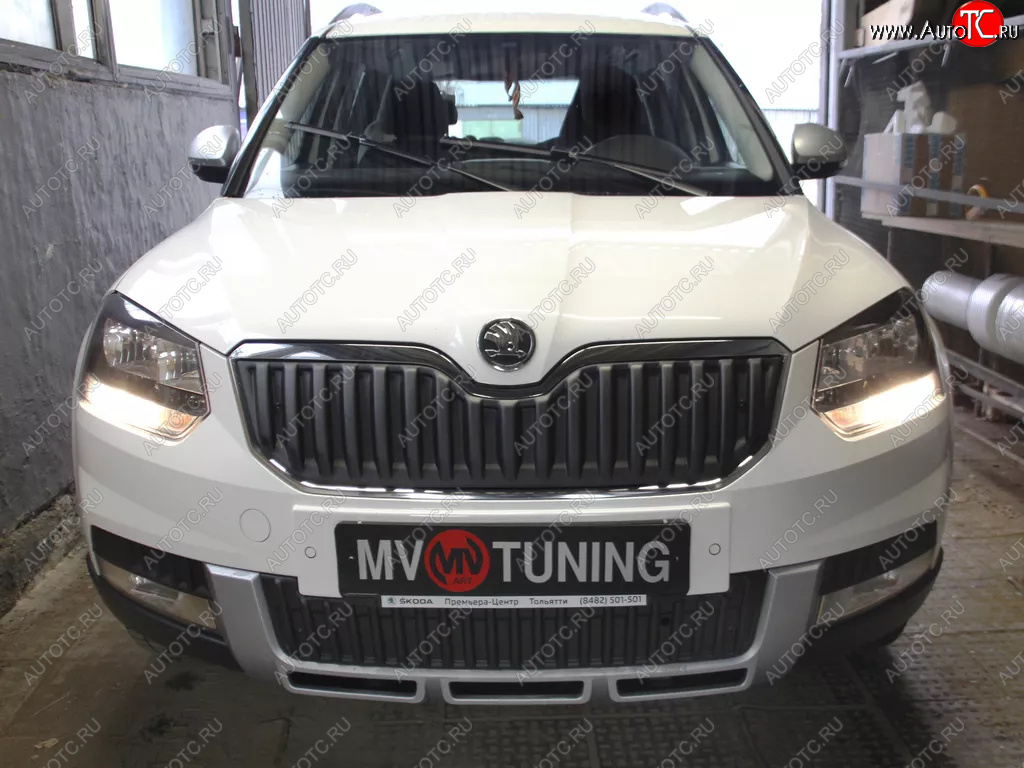 2 879 р. Заглушка решетки радиатора (верхняя, OUTDOOR) MV-Tuning Skoda Yeti (2013-2018) (Неокрашенная)  с доставкой в г. Владивосток