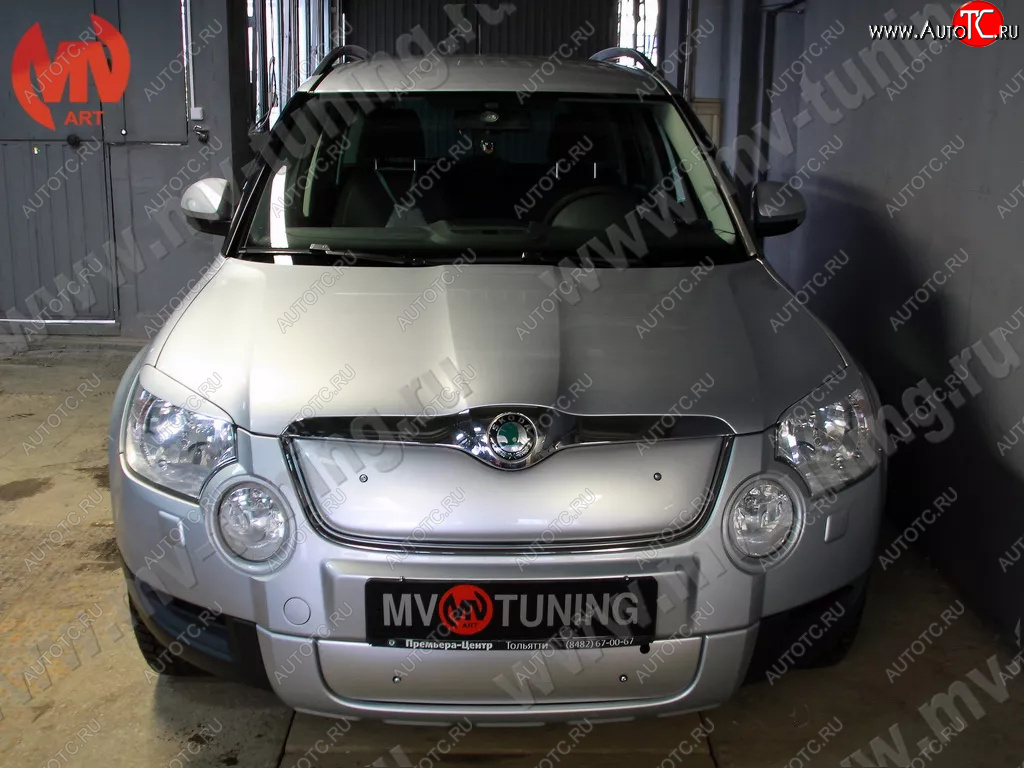 4 999 р. Зимние заглушки (верхняя и нижняя) MV-Tuning  Skoda Yeti (2009-2013) (Неокрашенная)  с доставкой в г. Владивосток