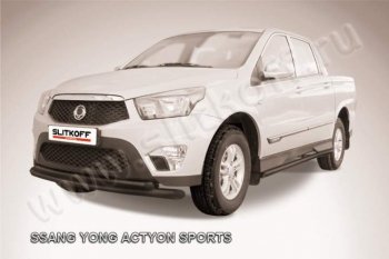 Защита переднего бампер Slitkoff SSANGYONG Actyon Sport (2012-2024)