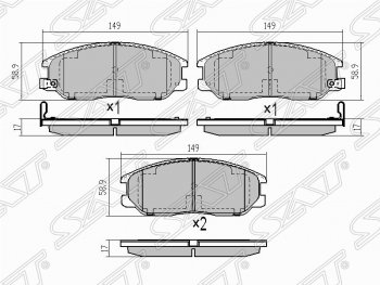 Колодки тормозные (передние) SAT SSANGYONG Actyon Sport (2012-2025)