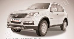 Двойная защита заднего бампера из труб диаметром по 42 мм Slitkoff SSANGYONG Rexton Y290 (2012-2017)