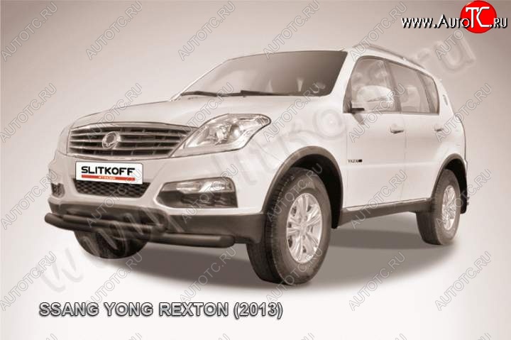 10 999 р. Защита переднего бампер Slitkoff  SSANGYONG Rexton  Y290 (2012-2017) (Цвет: серебристый)  с доставкой в г. Владивосток